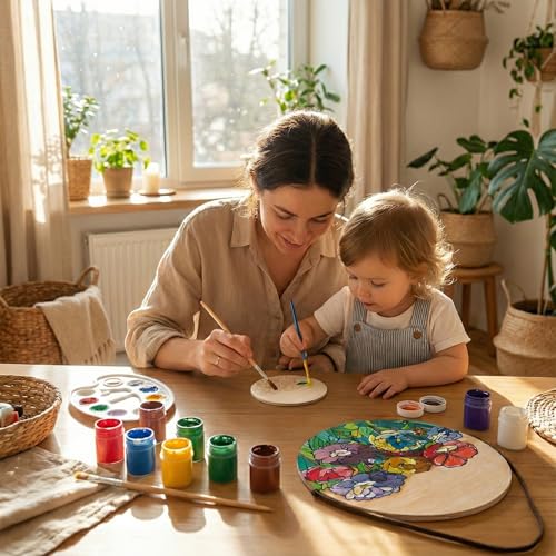 HOBBY INDIA Wooden Painting Kit Set for Kids & Adults | DIY Wall Decor Art & Craft | Round Tree Circle Coaster | Home & Office Hanging Decoration | Birthday Gift for Girls & Boys (Summer Bloom) - Image 5