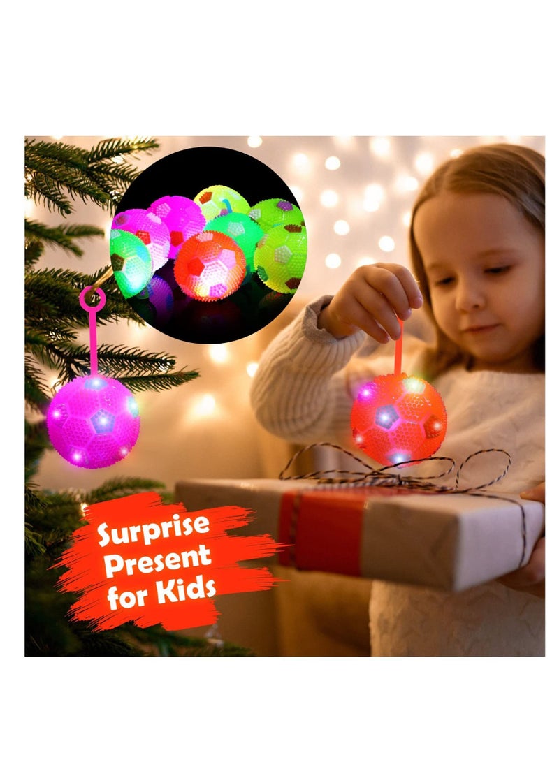 Excefore Relief Fidget Spiky Stress Soccer Balls, Kid Light up LED Bouncy Ball, Bulk Glow in the Dark LED Flashing Balls, Sensory Stress Relief Fidget Toy, for Adults, Teens and Children - Image 4