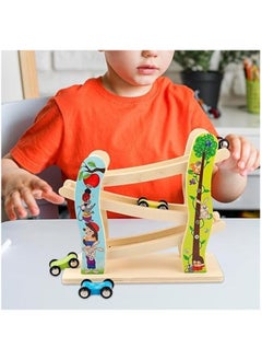 MIRFA Wooden Ramp Racer Track with 4 Mini Cars  - Image 3