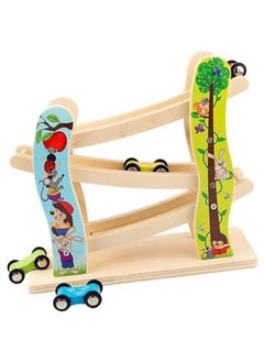 MIRFA Wooden Ramp Racer Track with 4 Mini Cars  - Image 1