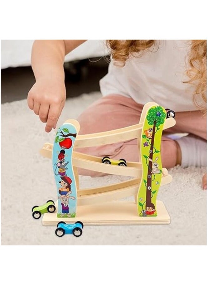 MIRFA Wooden Ramp Racer Track with 4 Mini Cars  - Image 4