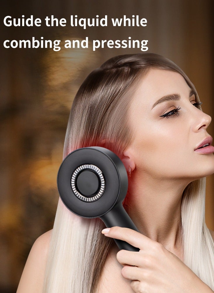 مشط تدليك كهربائي، علاج بالاهتزاز والضوء الأحمر، فرشاة تدليك فروة الرأس لنمو الشعر، موزع سائل مضاد لتساقط الشعر - Image 4