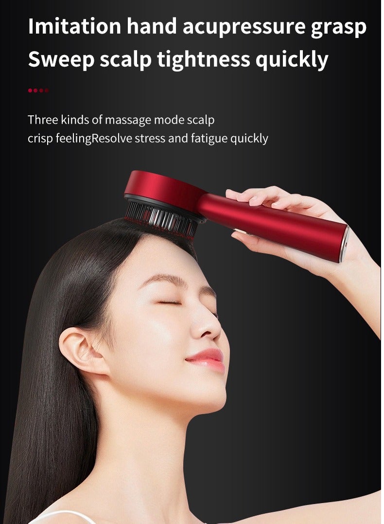 مشط تدليك كهربائي، علاج بالاهتزاز والضوء الأحمر، فرشاة تدليك فروة الرأس لنمو الشعر، موزع سائل مضاد لتساقط الشعر - Image 5