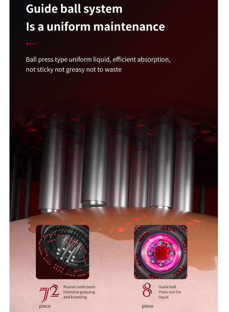 Electric Massage Comb, Vibration Red Light Therapy, Hair Growth Massage Scalp Brush Anti Hair Loss Liquid Oil Applicator