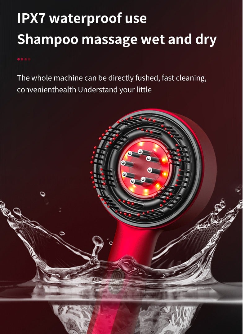 Electric Massage Comb, Vibration Red Light Therapy, Hair Growth Massage Scalp Brush Anti Hair Loss Liquid Oil Applicator