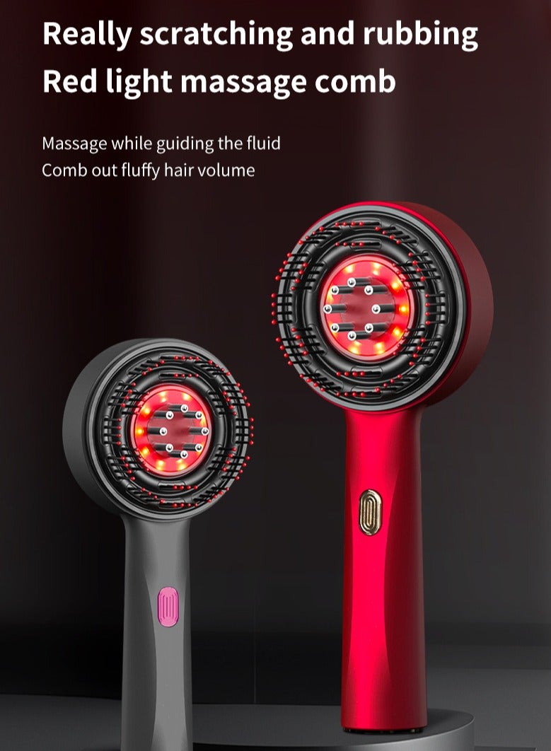 Electric Massage Comb, Vibration Red Light Therapy, Hair Growth Massage Scalp Brush Anti Hair Loss Liquid Oil Applicator