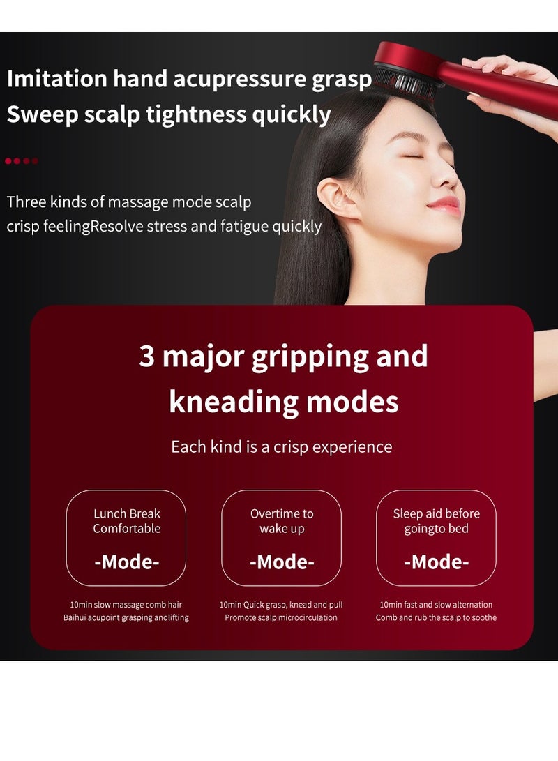 Electric Massage Comb, Vibration Red Light Therapy, Hair Growth Massage Scalp Brush Anti Hair Loss Liquid Oil Applicator