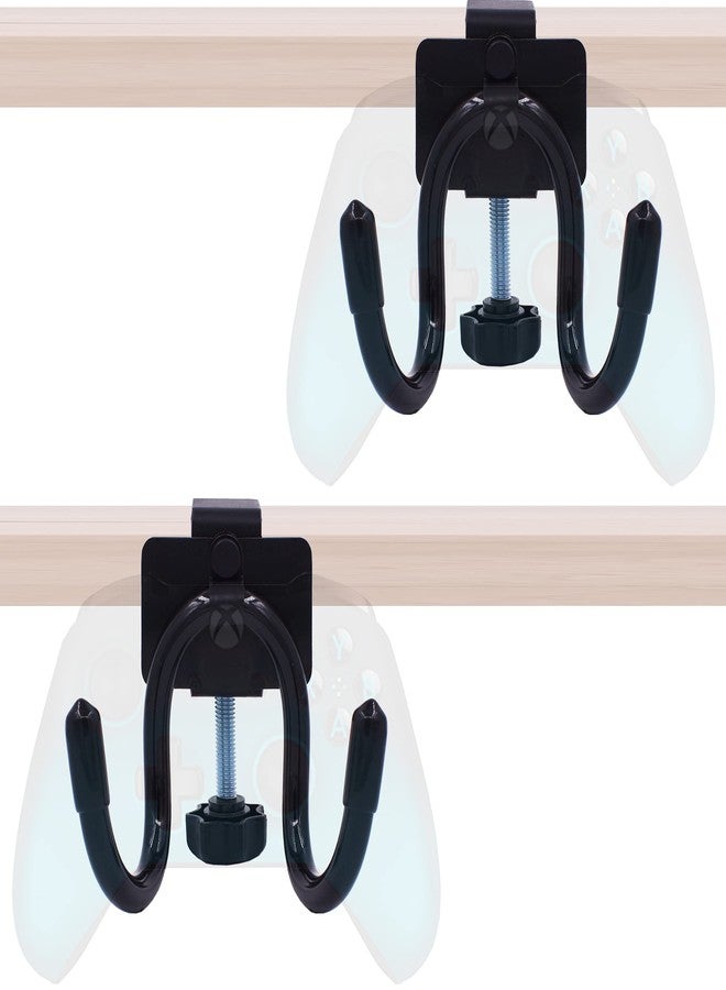 YYST Desk Mount Game Controller Holder Clamp On Hanger Holder Storage Rack Compatible With PS3/PS4/PS5/Xbox 360/Xbox One/S/X/Elite/Series S/Series X Controller, Pro Controller (2) - Image 1