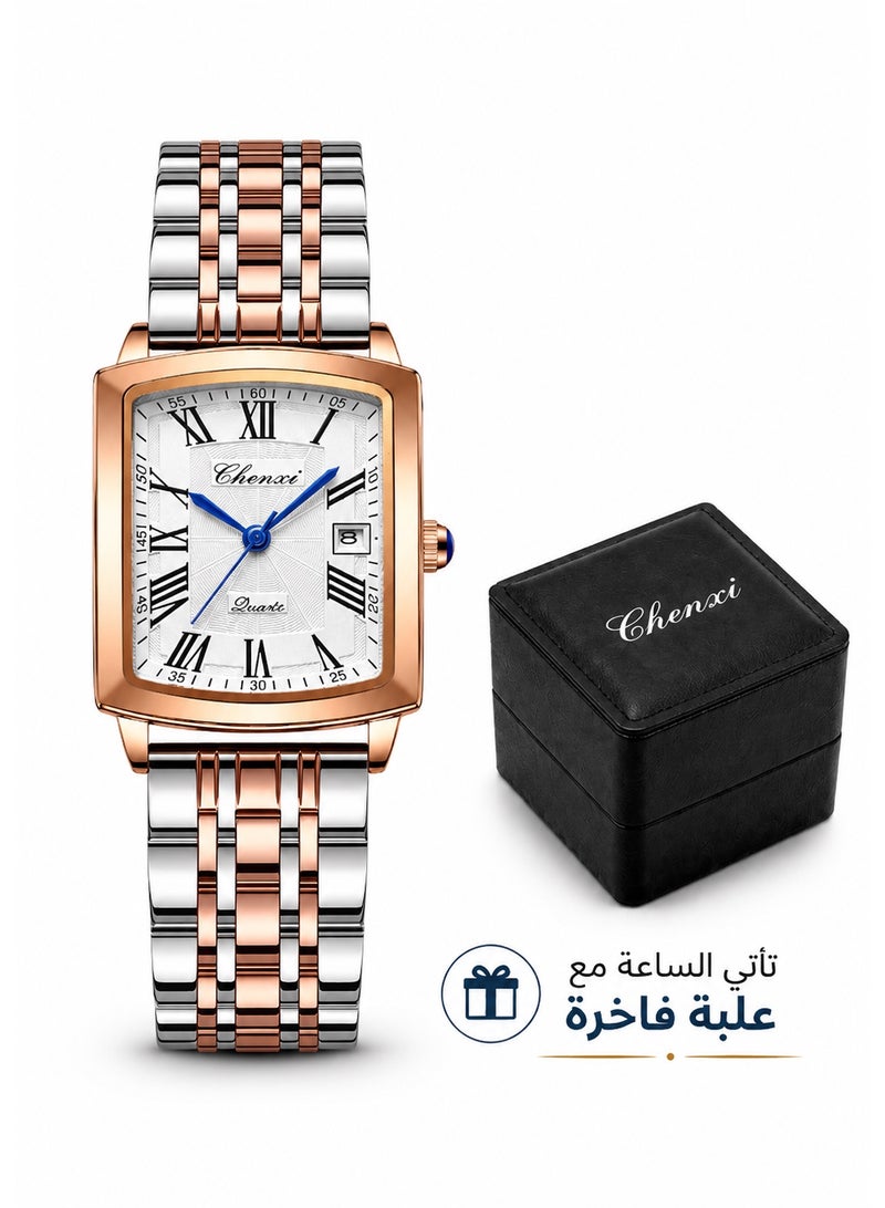 Chenxi Women’s Quartz Wrist Watch with Luxury Diamond-Studded Design, Water Resistant, Scratch-Resistant Glass, Stainless Steel Strap with Elegant Box - Image 1