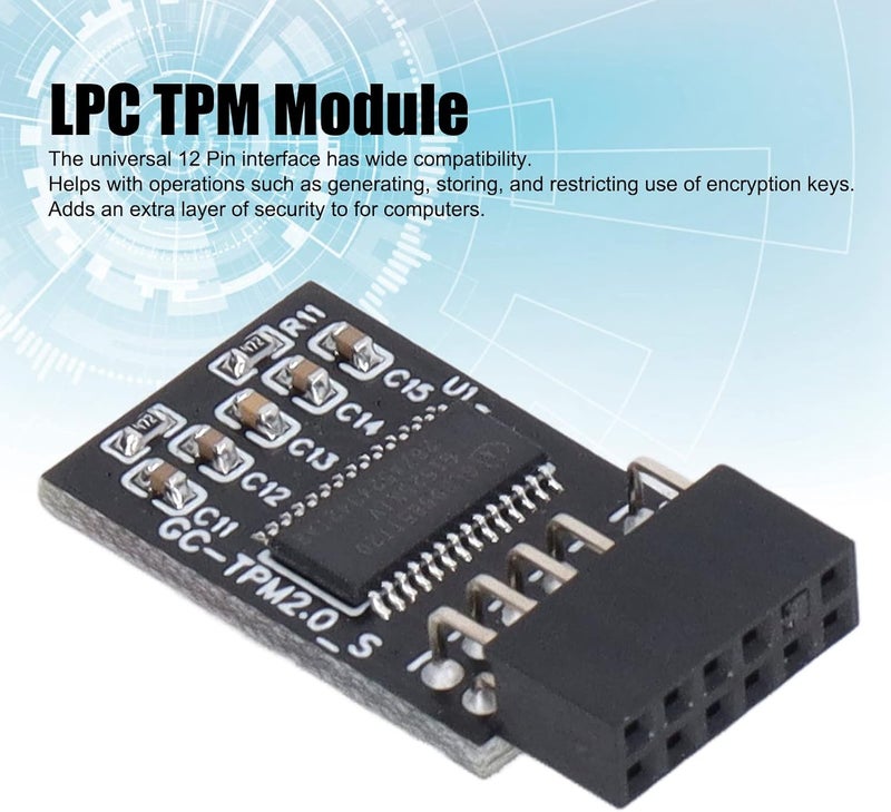 Consistent single item quality TPM 2.0 Encryption Security Module, LPC SPI 12Pin Interface High Security Remote Card Encryption Security Board Accessory for Motherboard Scratch resistant Transit & use compatible Individual & group usable Temp resistant Matte anti slip finish Space saving design picks Nationwide courier network Precision processed material Global production standard crafted Tight fitted parts General purpose premium build Gulf market standard build All-round applied quality On-demand local restock Connectable modular Simplified versatile design Home & professional compatible Daily universal pick Licensed warehouse stored goods Transit damage prevent build Market aligned local stock All consumer tier purchase options Simple multi-feature practical build Nationwide warehouse layout - Image 2