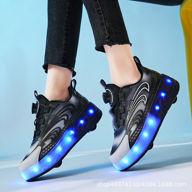 New Children Heelys Shoes Boys Double Wheel Girls Roller Skates Student Shoes With Wheels Mesh Breathable Summer - Image 5