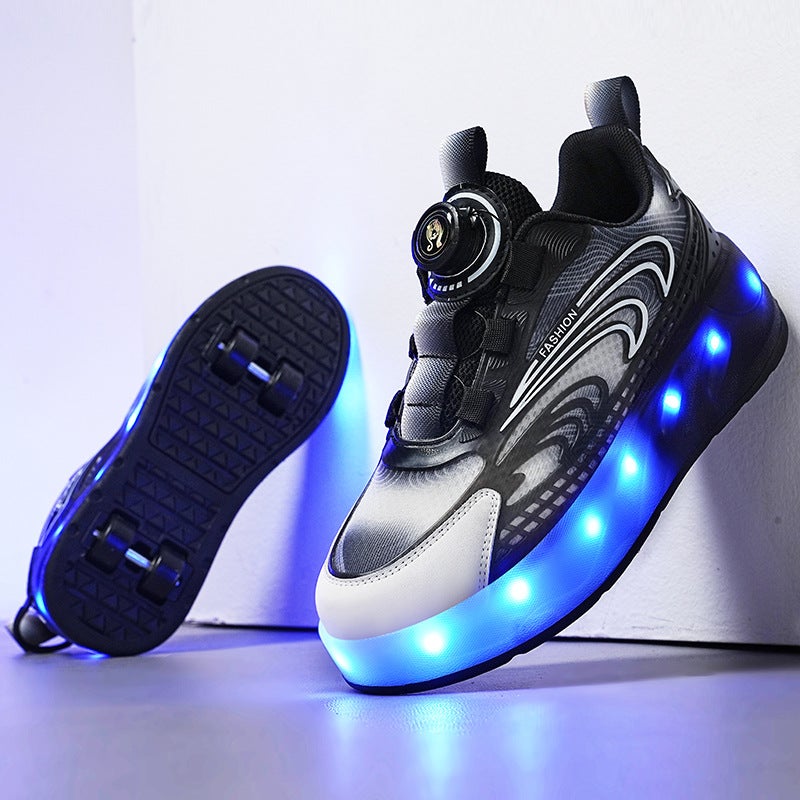 New Children Heelys Shoes Boys Double Wheel Girls Roller Skates Student Shoes With Wheels Mesh Breathable Summer - Image 2