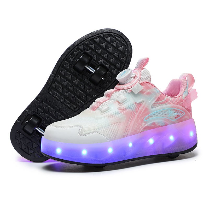 New Children Heelys Shoes Boys Double Wheel Girls Roller Skates Student Shoes With Wheels Mesh Breathable Summer - Image 1
