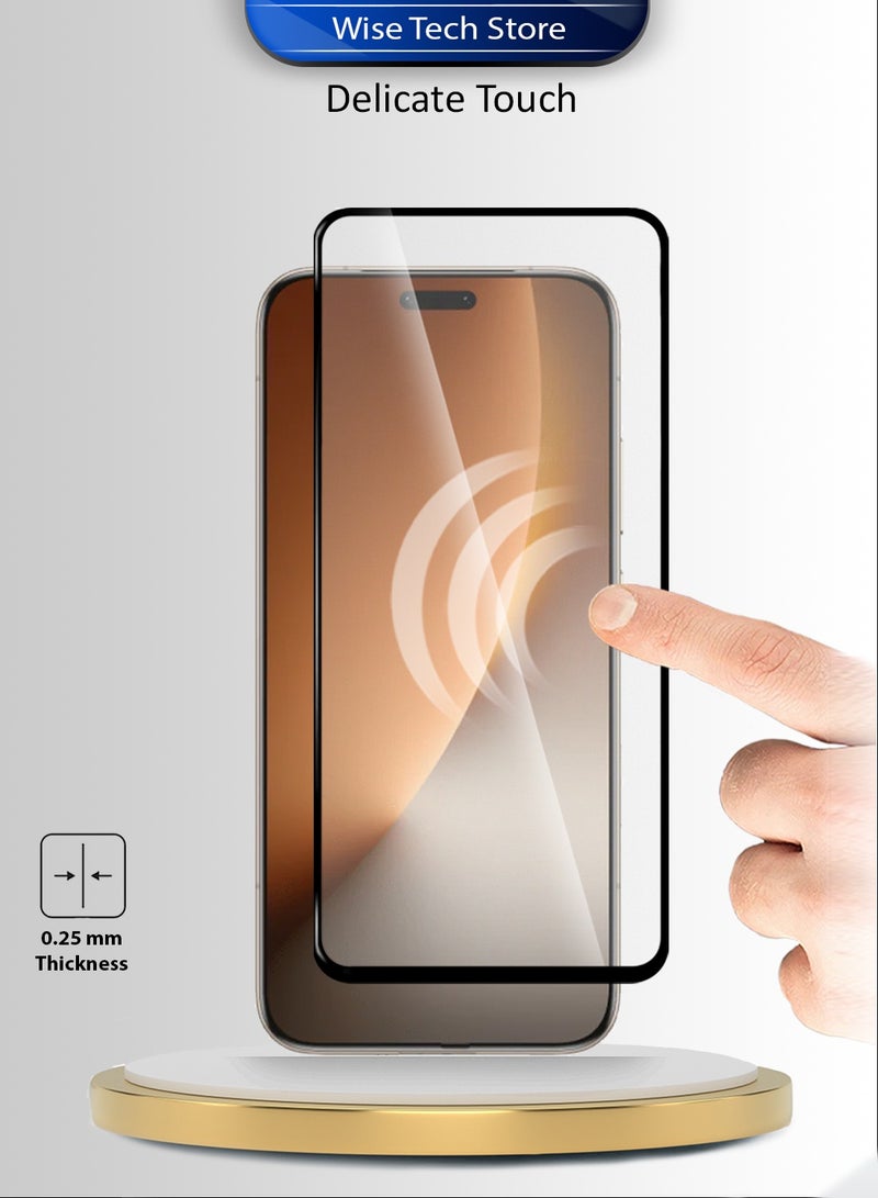 Wtech Honor Magic8 Pro 5G 2025 Premium E2E Series Full Glue Full Cover Tempered Glass Screen Protector (MSGECN) - Clear/Black - Image 4