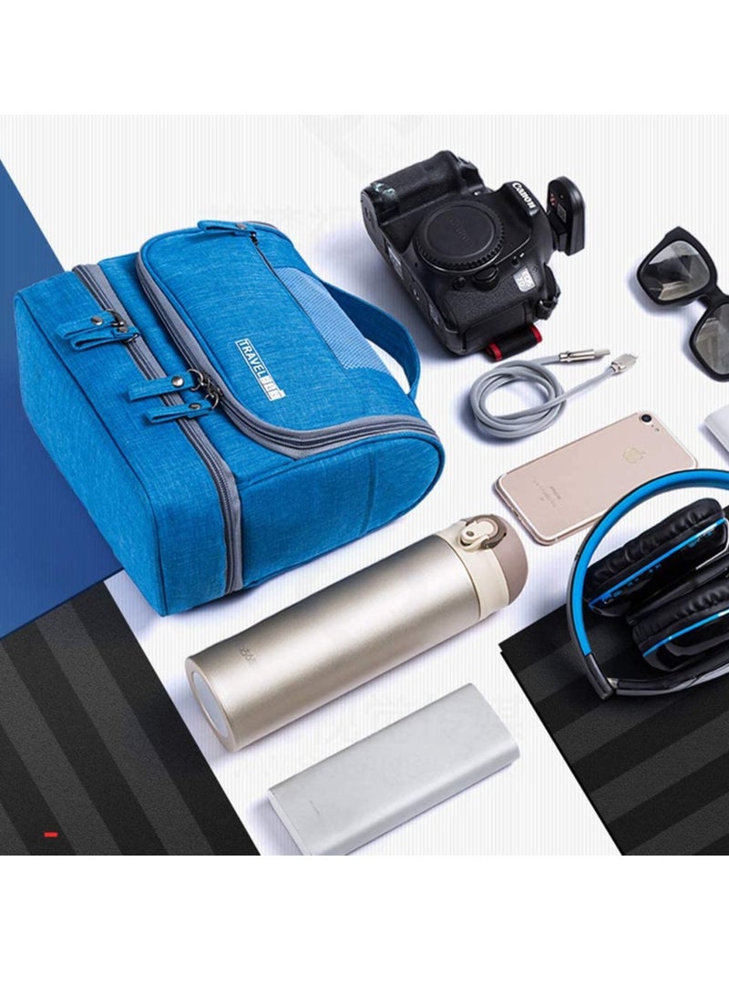 SOLARAE Make up Storage Bag Portable Makeup Bag with Hook and Handle Multifunctional Double Waterproof Makeup Organiser Unisex Dry and Wet Travel Toiletry Organizer Bag - Image 4