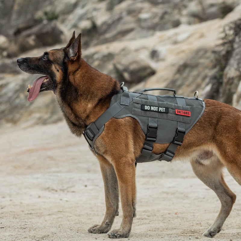 OneTigris Tactical Dog Harness for Medium Dogs No Pull Breathable Military Dog Molle Vests with Handles, Service Dogs Vest Harness for Walking Hiking Training - Image 5