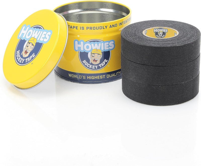 Howies Black Hockey Tape | 1" Black Cloth Stick & Bat Tape for Hockey, Lacrosse, Baseball, Sports | Multiple Pack Sizes | Strong Grip, Durable, Long-Lasting | Made in USA - Image 1