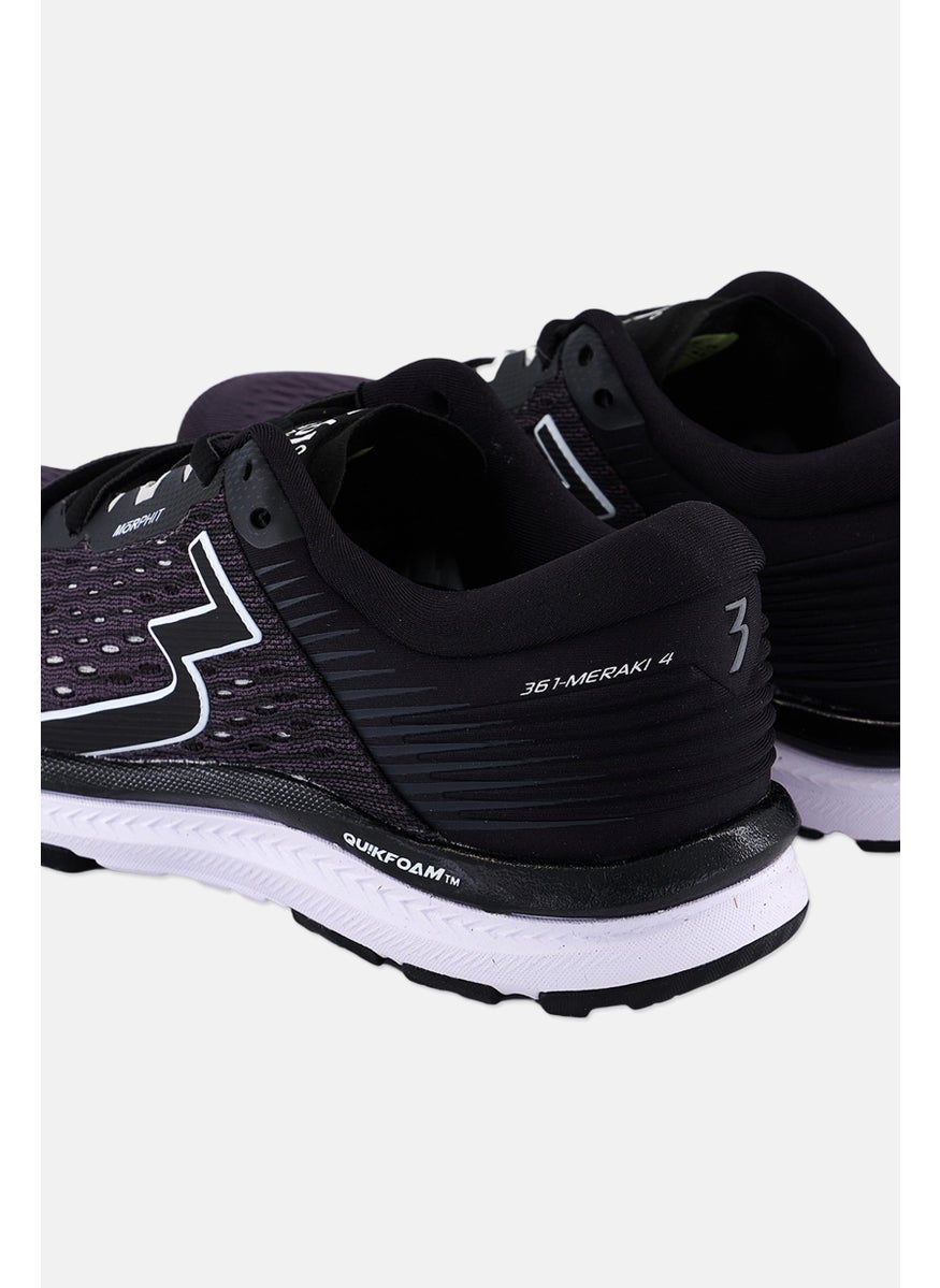 361 Degrees - Women Wide Meraki 4 Lace Up Running Shoes, Black - Image 1