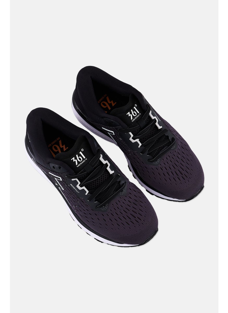 361 Degrees - Women Wide Meraki 4 Lace Up Running Shoes, Black - Image 1