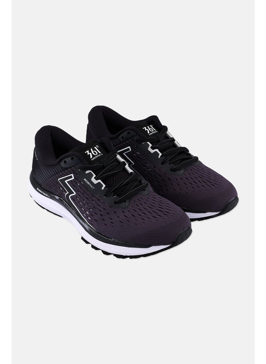 361 Degrees - Women Wide Meraki 4 Lace Up Running Shoes, Black - Image 1
