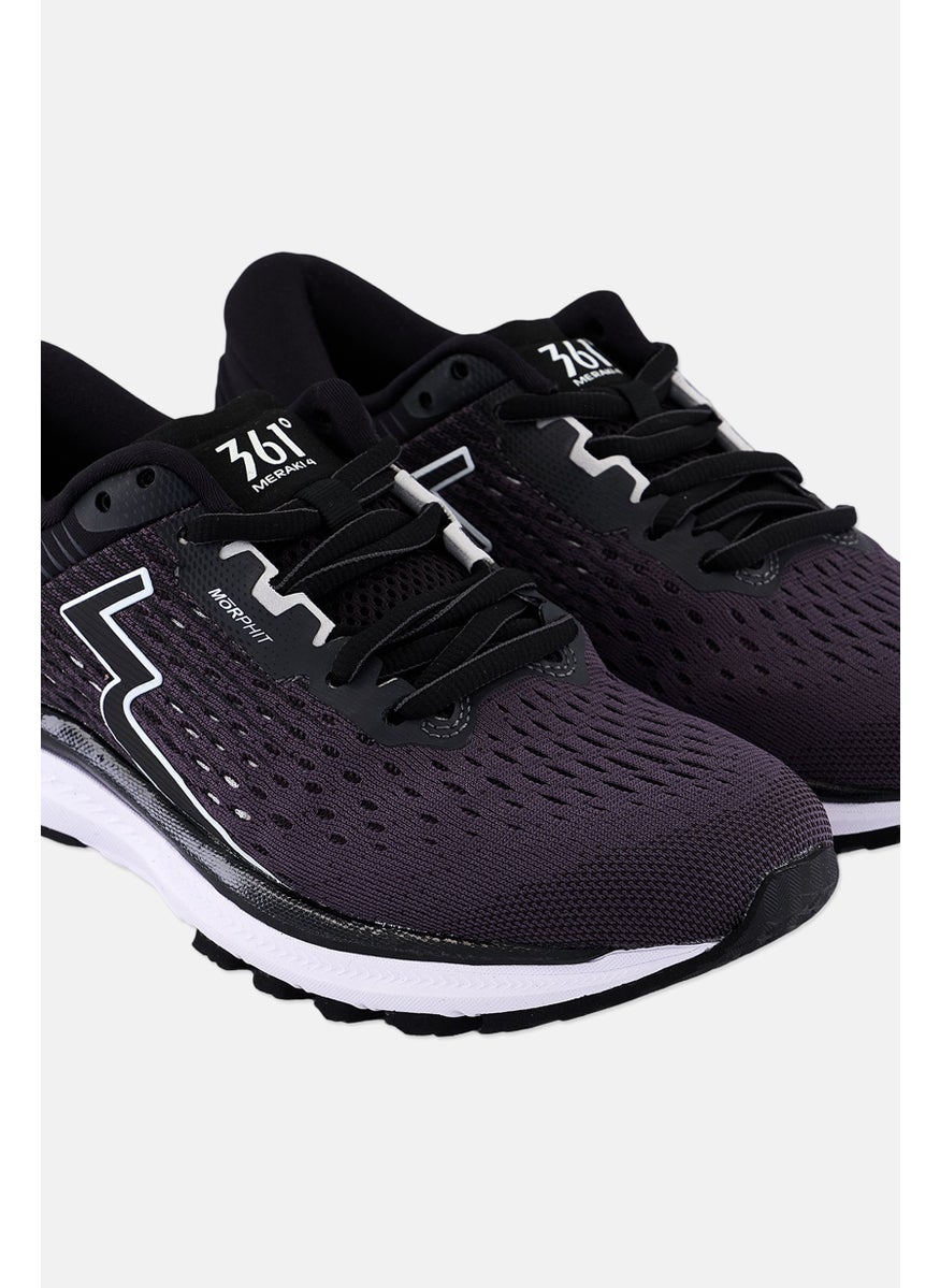 361 Degrees - Women Wide Meraki 4 Lace Up Running Shoes, Black - Image 1