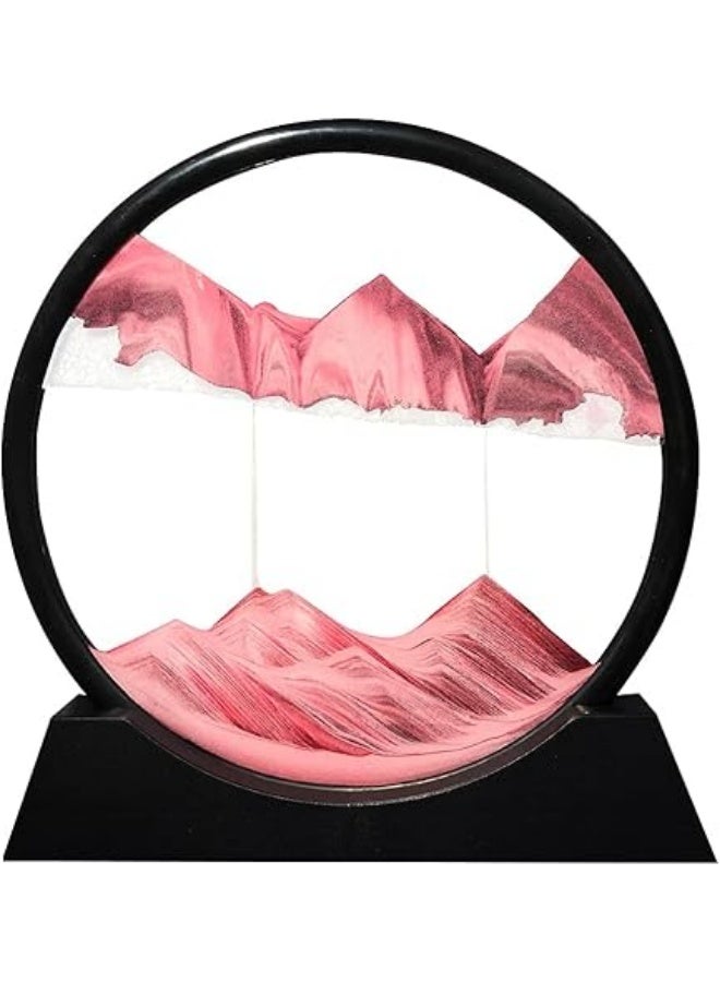 الساعة الرملية  - صورة فن الرمال المتحركة للمناظر الرملية زجاج دائري ثلاثي الأبعاد في أعماق البحار للكبار والصغار ألعاب فنية كبيرة لسطح المكتب - برواز زجاجي بإطار دائري لصورة بتصميم فني ثلاثي الأبعاد للرمال المتحركة وبحرعميق للاسترخاء وتزيين المنزل ومكتب العمل - لوحة رمل متدفقة - زجاج دائري ثلاثي الأبعاد في أعماق البحار - إطار رمل متدفق - ديكورات سطح المكتب والمنزل - Image 1