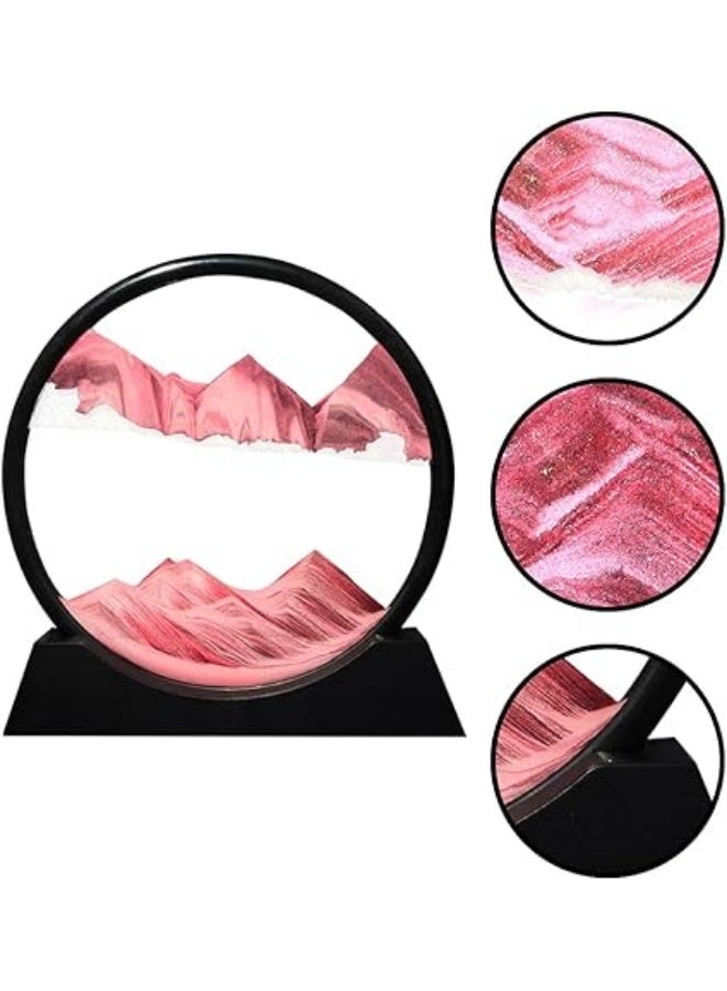 الساعة الرملية  - صورة فن الرمال المتحركة للمناظر الرملية زجاج دائري ثلاثي الأبعاد في أعماق البحار للكبار والصغار ألعاب فنية كبيرة لسطح المكتب - برواز زجاجي بإطار دائري لصورة بتصميم فني ثلاثي الأبعاد للرمال المتحركة وبحرعميق للاسترخاء وتزيين المنزل ومكتب العمل - لوحة رمل متدفقة - زجاج دائري ثلاثي الأبعاد في أعماق البحار - إطار رمل متدفق - ديكورات سطح المكتب والمنزل - Image 5