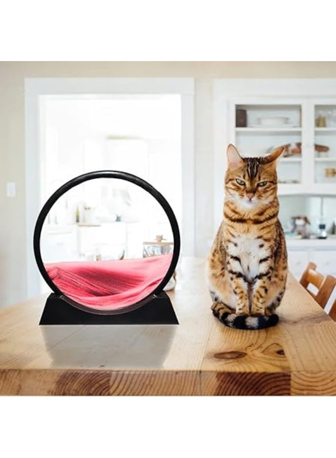 الساعة الرملية  - صورة فن الرمال المتحركة للمناظر الرملية زجاج دائري ثلاثي الأبعاد في أعماق البحار للكبار والصغار ألعاب فنية كبيرة لسطح المكتب - برواز زجاجي بإطار دائري لصورة بتصميم فني ثلاثي الأبعاد للرمال المتحركة وبحرعميق للاسترخاء وتزيين المنزل ومكتب العمل - لوحة رمل متدفقة - زجاج دائري ثلاثي الأبعاد في أعماق البحار - إطار رمل متدفق - ديكورات سطح المكتب والمنزل - Image 2