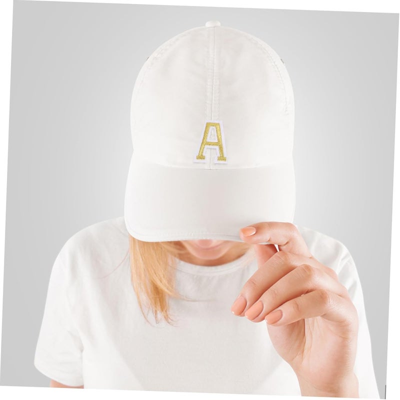 26 Pieces White Base Gold Letter Embroidered Patches Iron-on Clothes Repair Appliques for Uniforms Hats Jackets DIY Sewing Accessories - Image 5