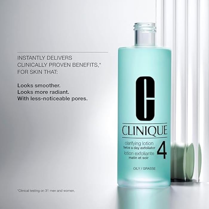 Clinique 3-Step Clarifying Lotion Face Exfoliator 4 | Toner with Witch Hazel + Salicylic Acid | for Oily Skin Types - Image 3