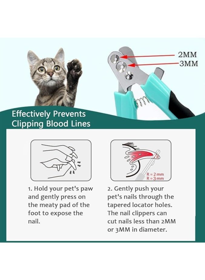 Generic - Cat Nail Clippers with Two Circular Cutting Holes Safety Guard of Different Sizes(2 mm) - Suitable for Cats and Other Small Animals at All Growth Stages - Image 1