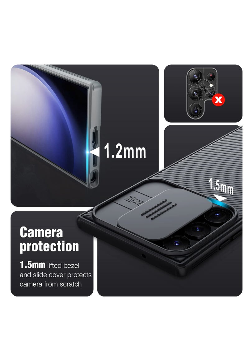 Aookay for Samsung Galaxy S23 Ultra Case with Camera Cover, Non Slip & Anti-Fingerprint,Drop Protection, Slim Thin Protective Phone Case for Samsung S23 Ultra 6.8 Inch (Black)  - Image 3