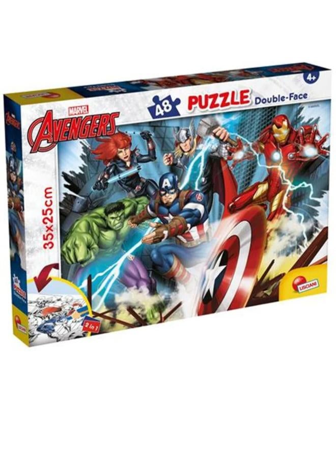 Lisciani Avengers Double-Face Puzzle - 48 Pieces - Image 1