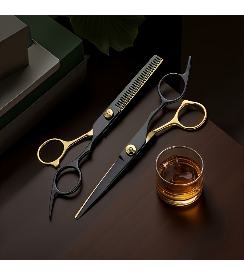 Silvery Hair Cutting Scissors Set Professional Shears For Home Bangs Trimming - Image 3
