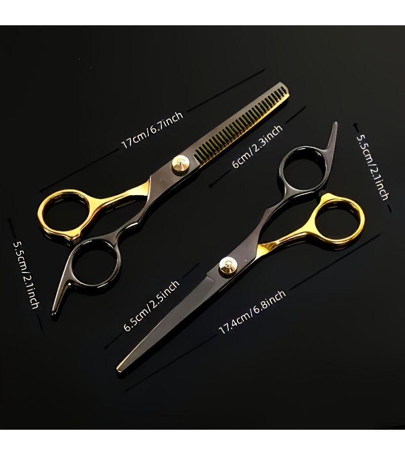 Silvery Hair Cutting Scissors Set Professional Shears For Home Bangs Trimming - Image 4