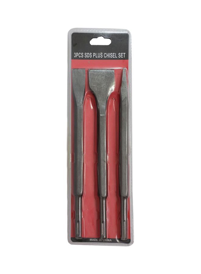 NIBEMINENT 3-Piece SDS Plus Chisel Set Silver 3x (8x4)cm 