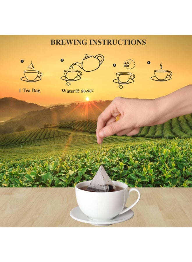 SAN-CHA بوتيك الشاي، شاي الجمال المتألق، شاي أعشاب خالٍ من الكافيين، 25 كيسًا هرميًا، يدعم نضارة البشرة وصحتها - Image 4