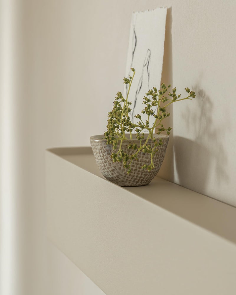 Kazai.Â® Coat Rack Wall Mount with Shelf 'Tone' | Modern Design Coat Hanger with Hidden Hooks and Storage | Hat Rack with Shelf in Metal | Wall-Mounted Purse Organizer | Taupe - Image 2
