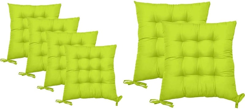 TEEJA Microfiber Chair Cushion Seat Pad with Ties Use for Home Chair Bookstore Library Cafe Car Office 40X40cm Green Pack of 5