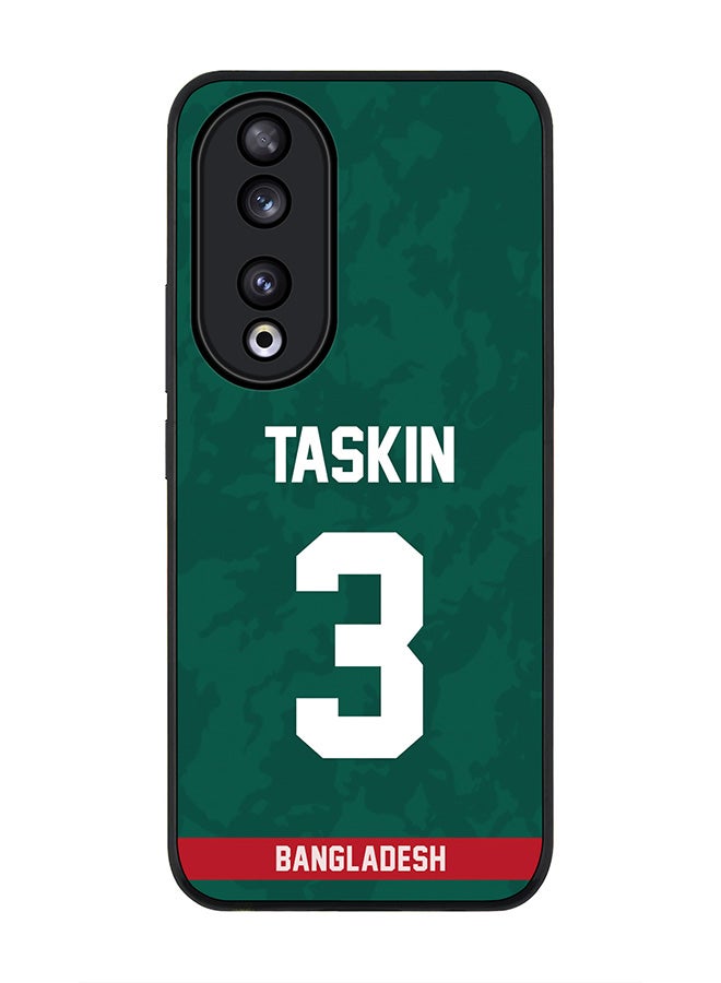 Stylizedd Rugged Black edge case for Honor 90 5G, Slim fit Case Flexible Rubber Edges Anti Drop TPU Gel Thin Cover - Team Bangladesh Taskin Ahmed, Jersey No 3 - Image 1