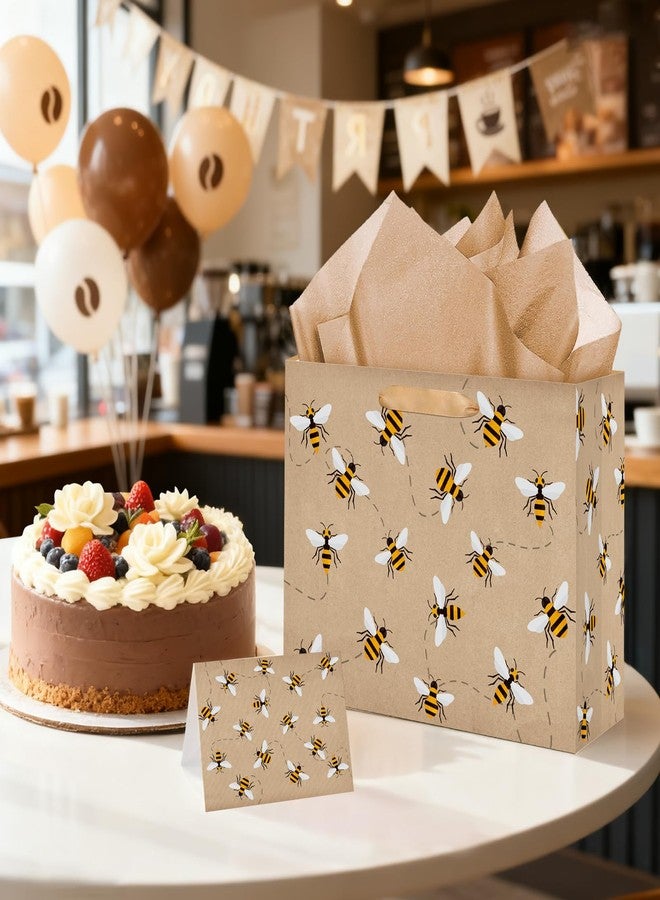 LUUFILx Bee Gift Bag for Baby Girls Boys Bee Party Favors with Wrapping Paper Card Candy Goodie Treat Bag for Baby Shower Birthday Gender Reveal Party Supplies - Image 5