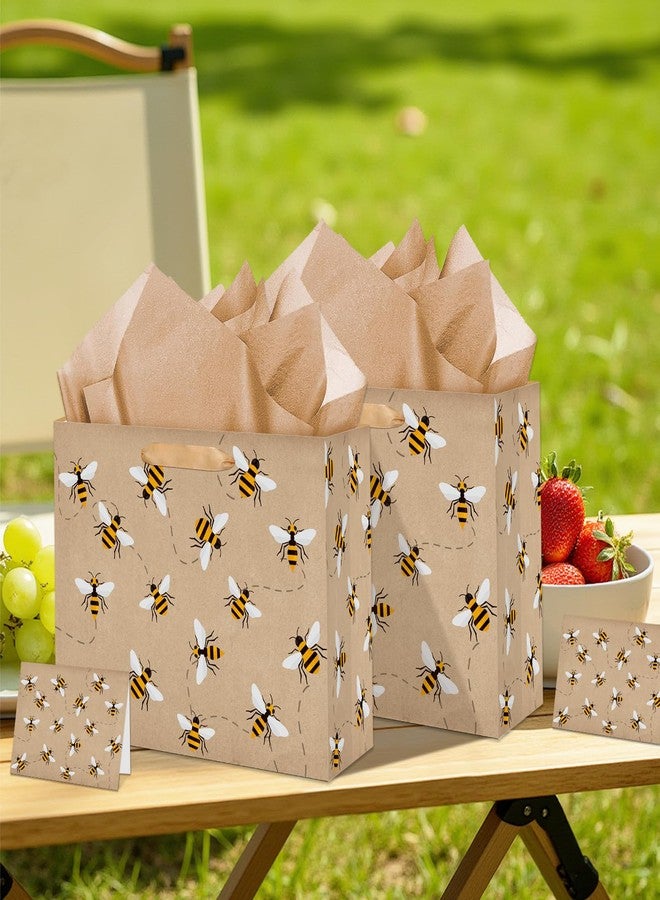 LUUFILx Bee Gift Bag for Baby Girls Boys Bee Party Favors with Wrapping Paper Card Candy Goodie Treat Bag for Baby Shower Birthday Gender Reveal Party Supplies - Image 4