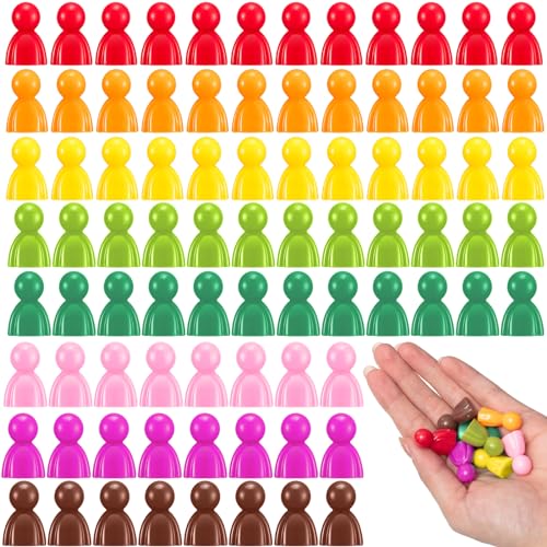 Liliful 200 Pcs Multicolor Game Pieces Plastic Pawns Board Game Accessories Tokens Markers Replacement for Tabletop Playing Sorting Counting - Image 1
