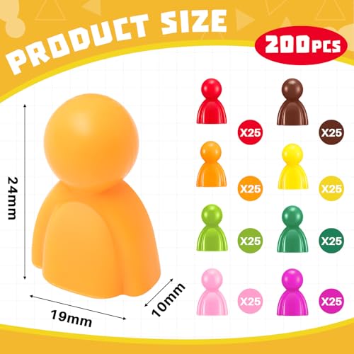 Liliful 200 Pcs Multicolor Game Pieces Plastic Pawns Board Game Accessories Tokens Markers Replacement for Tabletop Playing Sorting Counting - Image 5