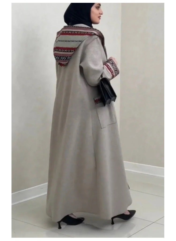 Brides Luxurious fur with royal sedum pattern - grey - Image 3