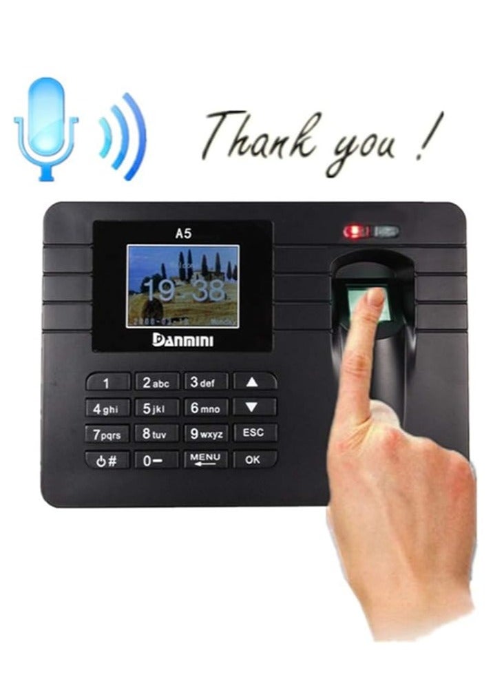Generic Fingerprint Attendance Machine Time Recorder 2.4 Inch Color TFT Screen Clocking In Clock Machine Employee Attendance Check Fingerprint+Password Bulit-in Amplifier Employee Sign-in Recorder  - Image 4