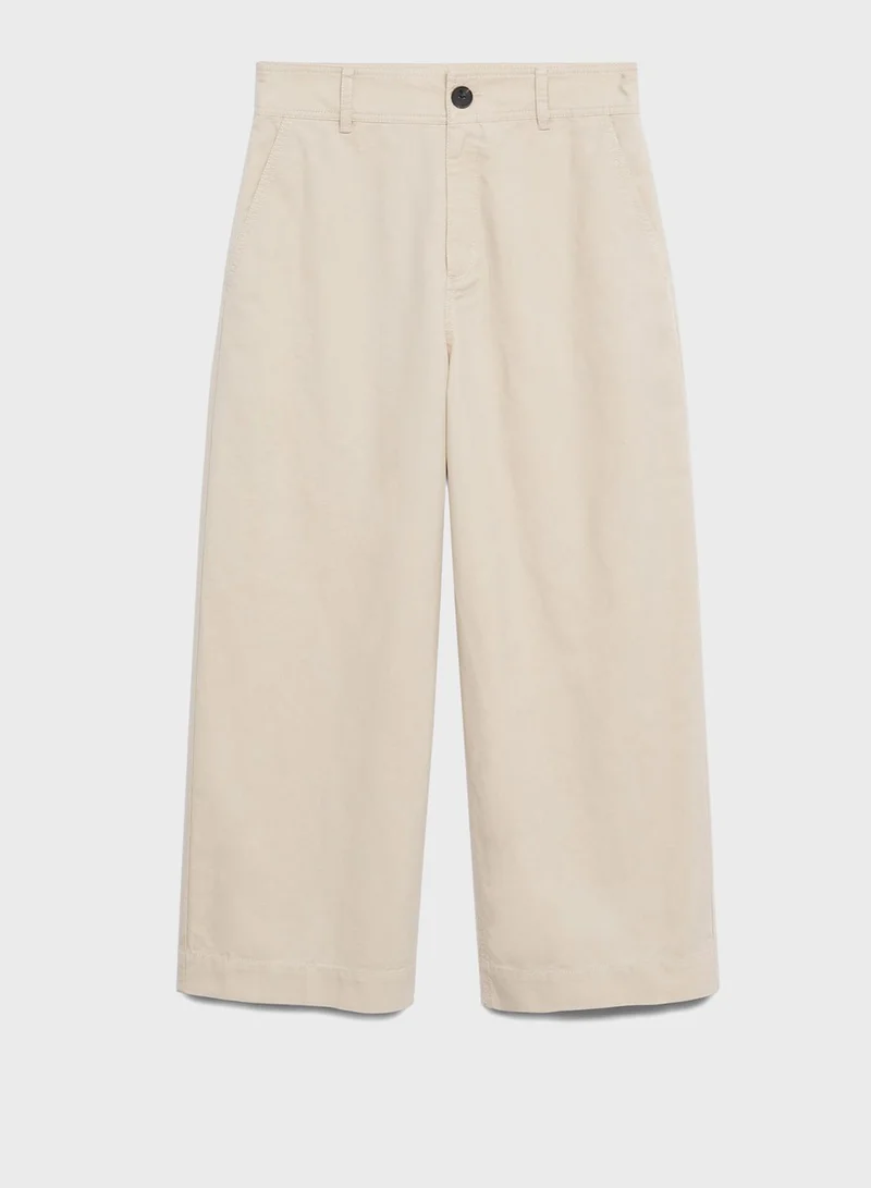 MANGO High Waist Cropped Pants