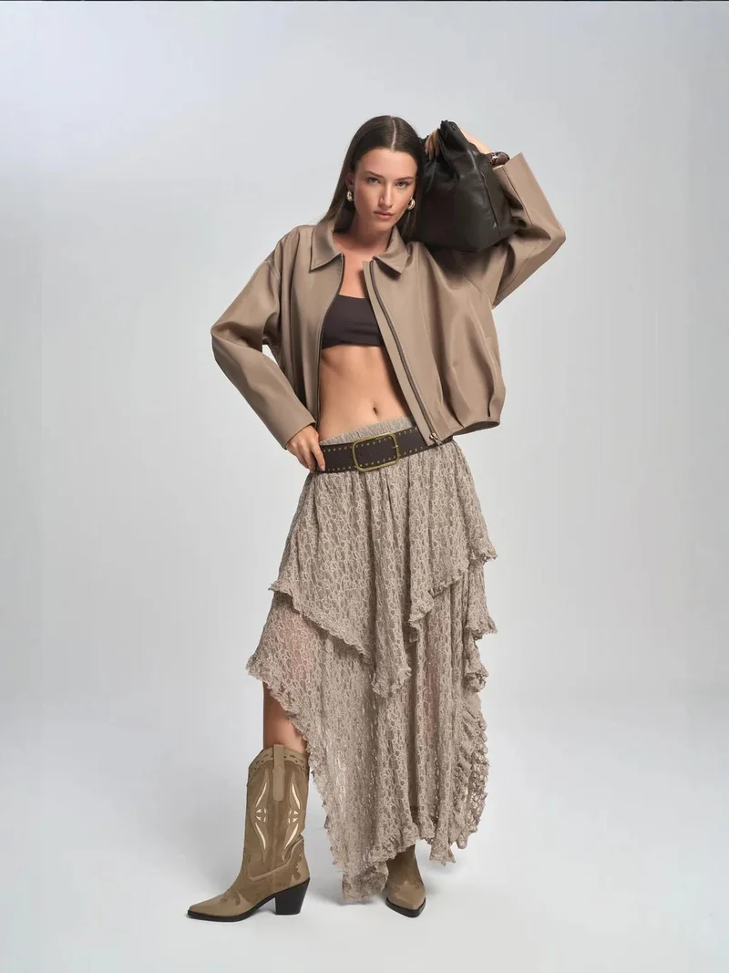 Mai Collection MAI STUDIOS Mireya Asymmetric Lace Skirt