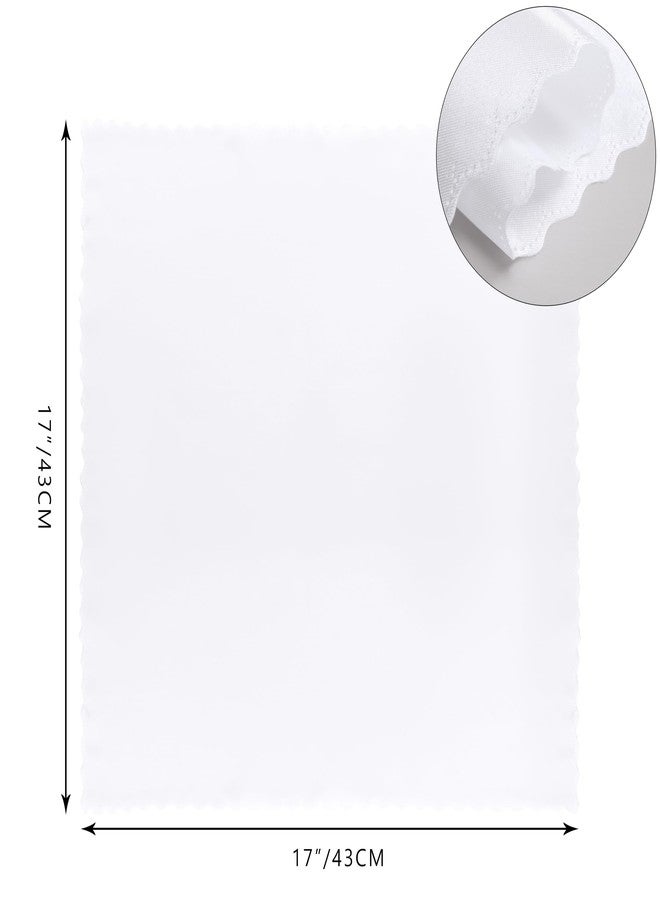 Counfeisly 100 Pack White Satin Napkins 17x17 Inches Dinner Napkins, Scalloped Elegant Napkins Square Table Napkins Decor, Smooth Table Cloth Napkins for Restaurant Weddings Banquet Party - Image 5