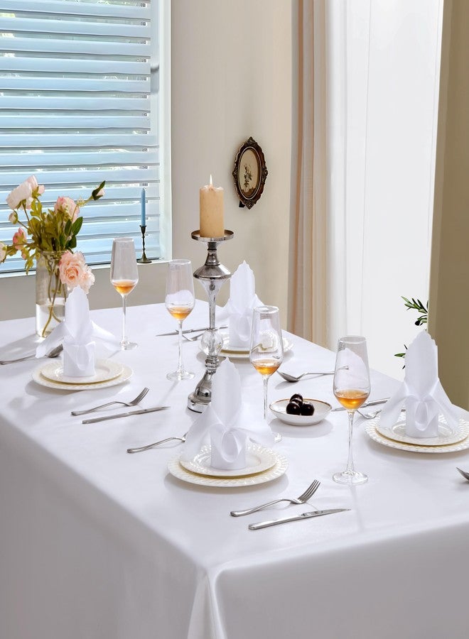 Counfeisly 100 Pack White Satin Napkins 17x17 Inches Dinner Napkins, Scalloped Elegant Napkins Square Table Napkins Decor, Smooth Table Cloth Napkins for Restaurant Weddings Banquet Party - Image 4